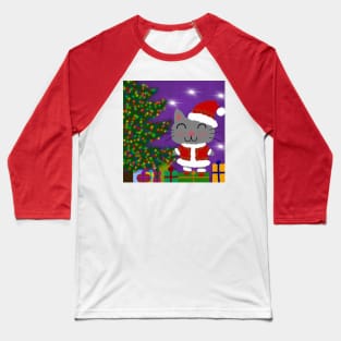 Meowy Christmas Baseball T-Shirt